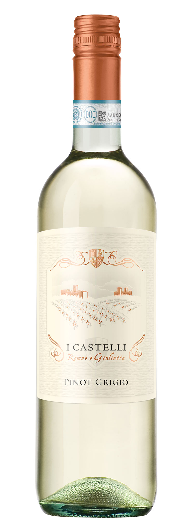 Вино белое I Castelli Pinot Grigio, <em><span style="font-weight: 400;">полусухое 0,75л</span></em> (Италия)